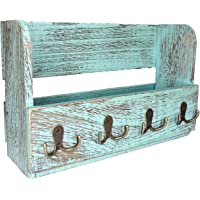 Comfify Organizador de madera para correo de montaje en pared - Organizador rústico para pared - Porta revistas con 4…